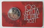 Carte à monnaie lettone 2 euros 2021 100 ans de Latvija de J, 2 euros, Envoi