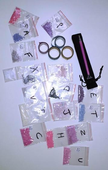 Diamond Painting set ronde steentjes met AB en extra  beschikbaar voor biedingen