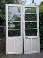 houten deuren  met glas, Doe-het-zelf en Bouw, Ophalen, Gebruikt, 80 tot 100 cm, 215 cm of meer
