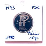 M/23 BELGIUM 1980 PLATINUM medaille puur 15 g, Ophalen, Overige materialen