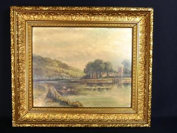  Rivierlandschap - 1895 (Edw. Geefs) beschikbaar voor biedingen