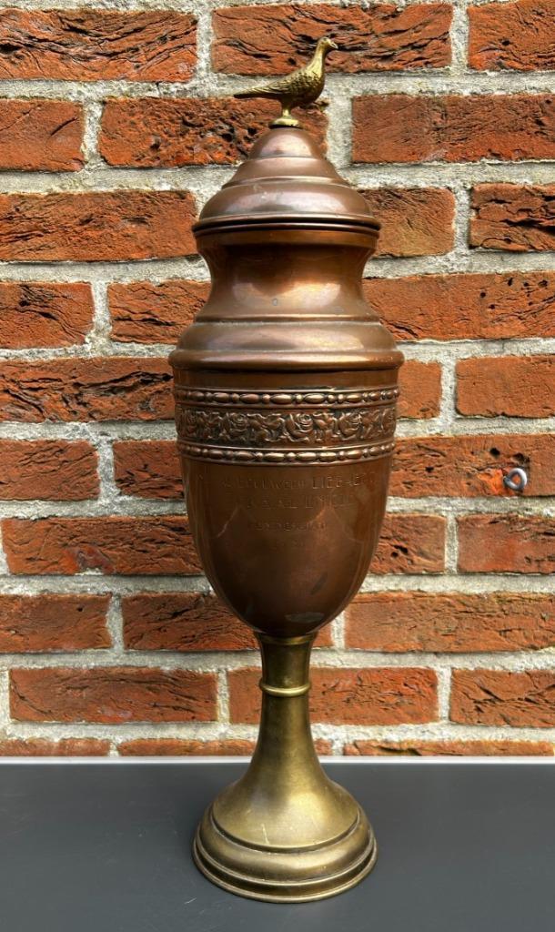 Duivenbeker, brouwerij Liebaert, Wetteren/Ronse 1933, Verzamelen, Biermerken, Zo goed als nieuw, Reclamebord, Plaat of Schild