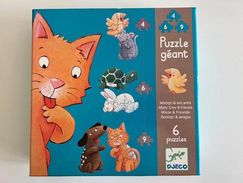 Puzzle géant Mistigri et ses amis - Djeco, Kinderen en Baby's, Speelgoed | Kinderpuzzels, Gebruikt, 2 tot 4 jaar, Minder dan 10 stukjes