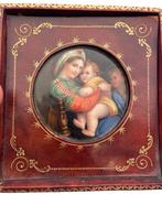 19e eeuws porseleinen bord Madonna en Kind antieke lijst, Antiek en Kunst, Ophalen of Verzenden