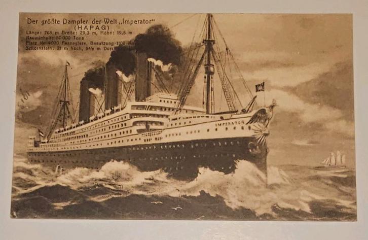 Postkaart "Imperator" (HAPAG) - 1913 - Hamburg naar Antwerp, Verzamelen, Postkaarten | België, Gelopen, Antwerpen, Voor 1920, Ophalen of Verzenden