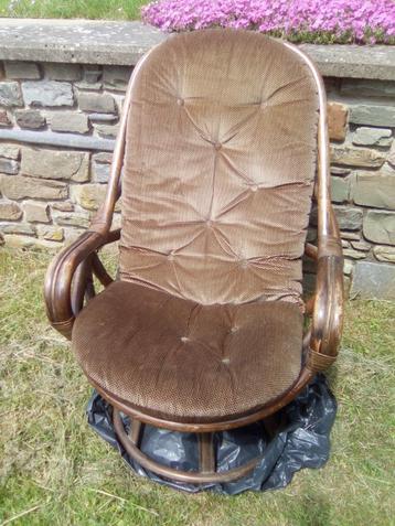 fauteuil en rotin, Enlèvement, Utilisé, Tissus, Vintage