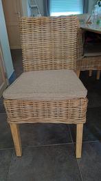 Stoelen Rotan + kussens (6 stuks), Huis en Inrichting, Ophalen, Bruin, Riet of Rotan, Zo goed als nieuw