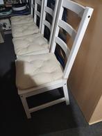 keukenstoelen met kussens, Huis en Inrichting, Ophalen, Wit, Zo goed als nieuw, Hout
