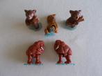 5 Brother Bear Wobbling Wildlife figuurtjes uit 2003 Nestlé, Comme neuf, Autres personnages, Statue ou Figurine, Enlèvement ou Envoi