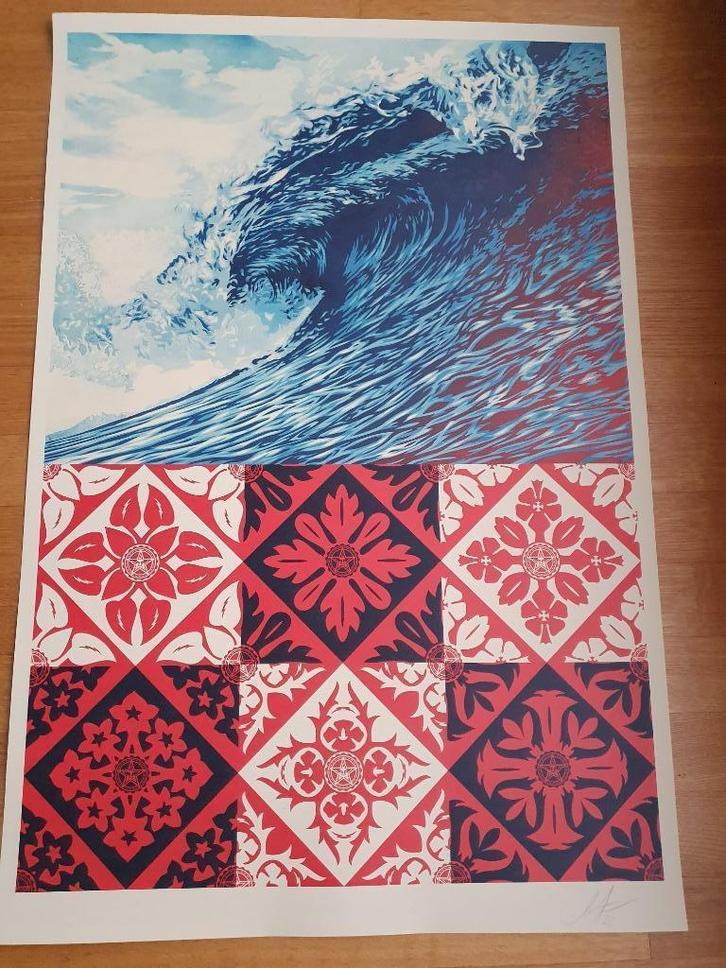 Shepard Fairey (OBEY) - Wave of Distress - street art, Antiek en Kunst, Kunst | Litho's en Zeefdrukken, Ophalen of Verzenden