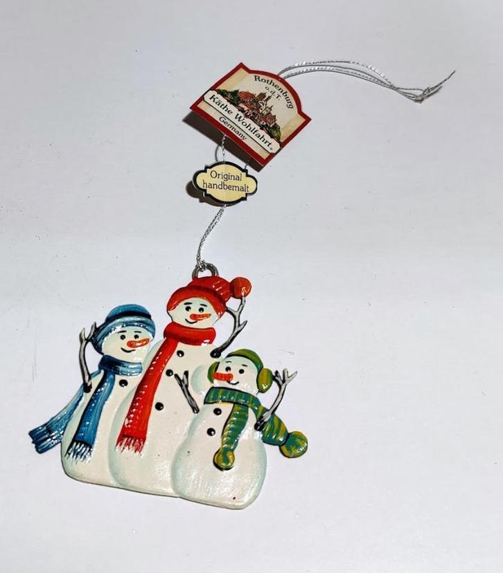 Käthe Wohlfahrt 3 sneeuwmannen Filigraan tinnen, Diversen, Kerst, Ophalen of Verzenden