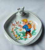 Limoges vintage warmhoudbordje met tekening, Ophalen of Verzenden