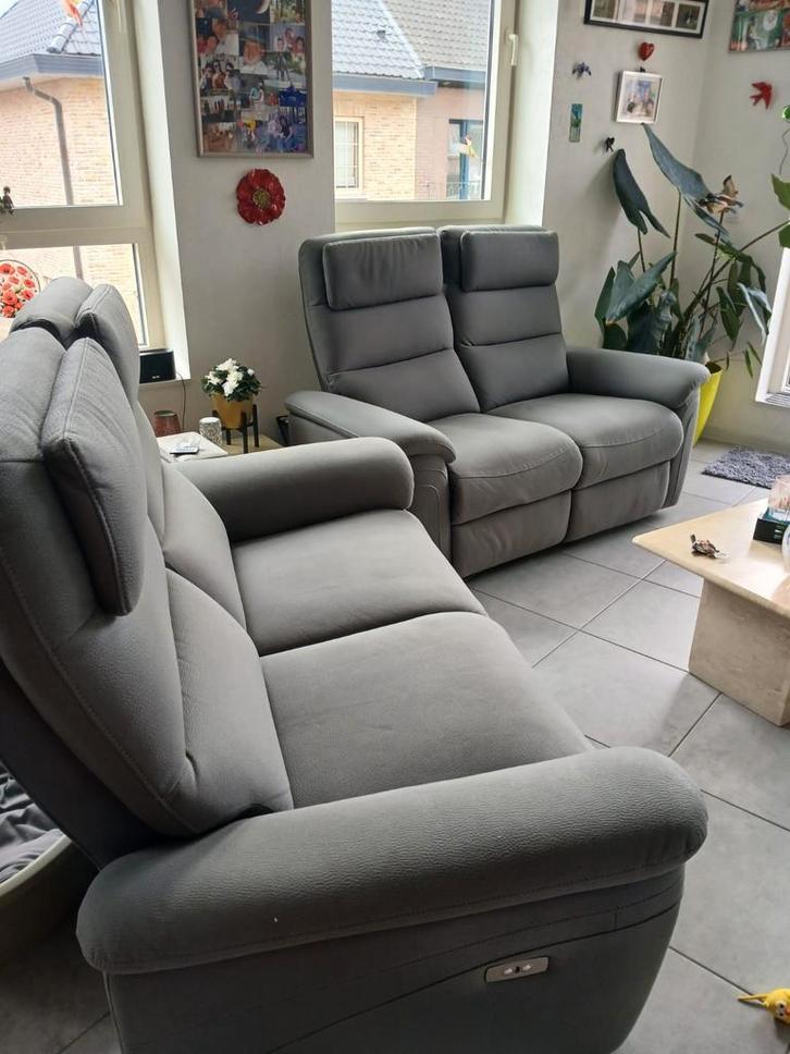 2 elektrische tweezit zetels, Huis en Inrichting, Zetels | Zetels en Chaises Longues, Zo goed als nieuw, Ophalen