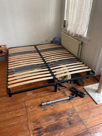 Lattenbodem basis Emma matras 160x200cm, Huis en Inrichting, Slaapkamer | Bedden, Ophalen, Zwart, Tweepersoons, Zo goed als nieuw