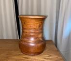 Vase / pot décoratif en bois tourné vintage – style artisana