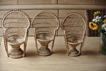 Set van 3 kleine rieten fauteuils Emmanuelle beschikbaar voor biedingen