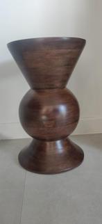 bijzettafeltje in mango hout bruin, 45 tot 60 cm, Minder dan 55 cm, Rond, Nieuw