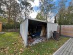 Metalen dubbele garagebox, Tuin en Terras, Tuinhuizen, Ophalen, Gebruikt, Overige typen, 1 raam