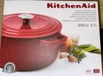 Kitchen Aid Kookpan met deksel, 26 cm, Huis en Inrichting, Keramische plaat, Nieuw, Gietijzer, Kookpan of Snelkookpan