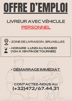 Recherche livreur avec véhicule le personnel, Offres d'emploi, Autres formes, Convient comme travail d'appoint