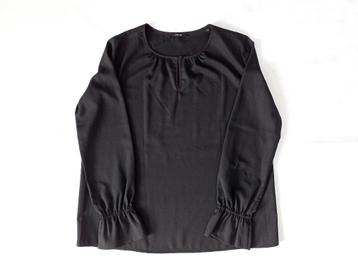Blouse noire en crêpe léger à manches longues Opus Taille 36 beschikbaar voor biedingen