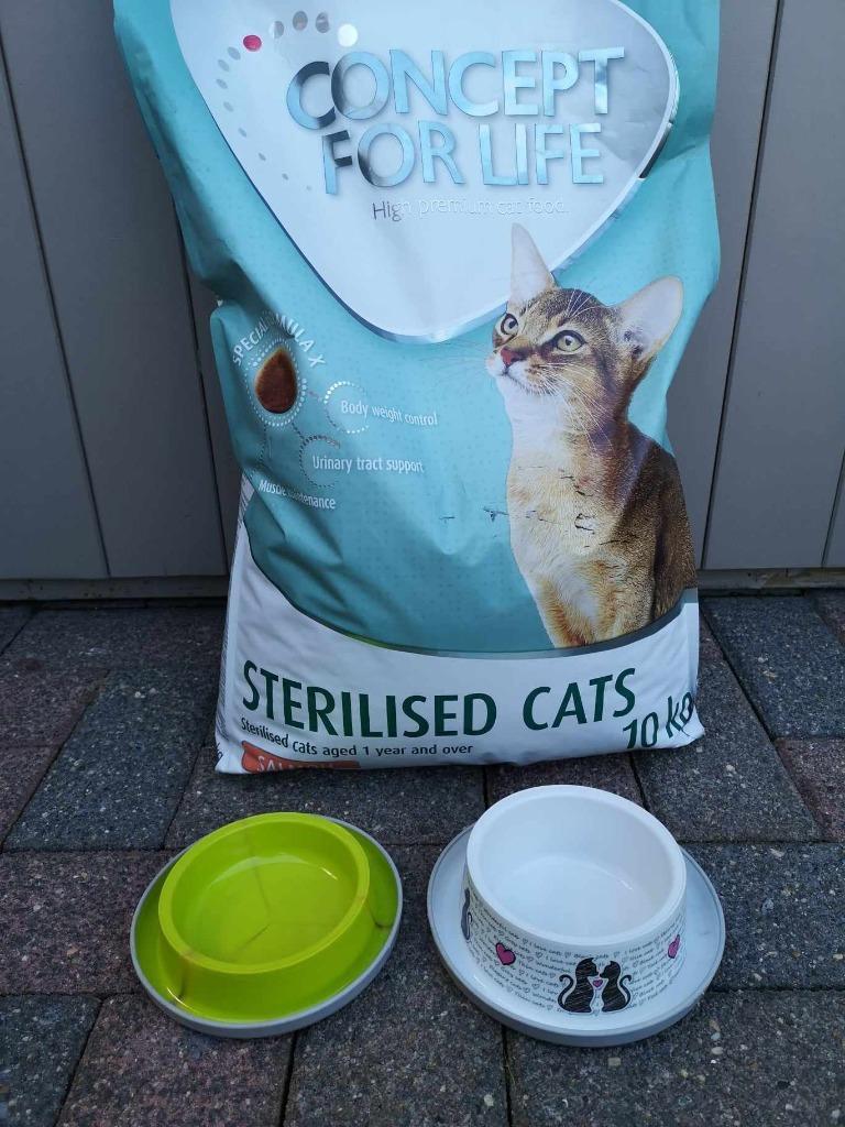 ② Kattenvoer Concept for Life 9kg, kattenbakkorrels, eetbakjes — Nourriture  pour Animaux — 2ememain
