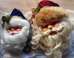 2 têtes de père Noël neuves, la rouge 28 cm H, la bleue 19., Enlèvement ou Envoi, Neuf