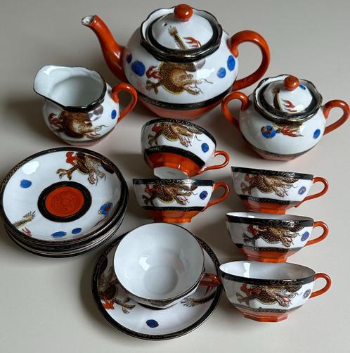 Service à thé japonais ancien - 6 personnes - excellent état, Antiquités & Art, Antiquités | Services (vaisselle) complet, Enlèvement