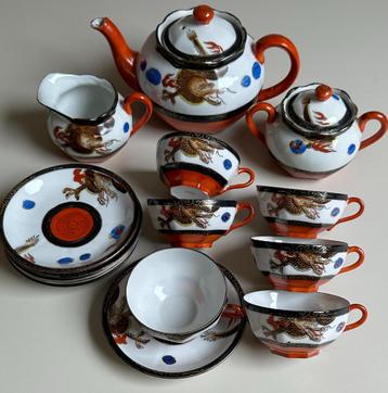 Antiek Japans theeservies - 6 personen - uitstekende staat