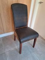 4 chaises de salle à manger en cuir marron — En parfait état, Cuir, Brun, Enlèvement, Utilisé