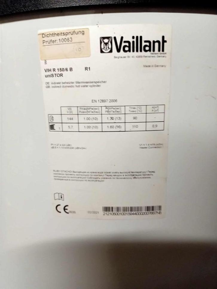 staande boiler cv vaillant VIH R 150/6 B, Doe-het-zelf en Bouw, Overige Doe-Het-Zelf en Bouw, Zo goed als nieuw, Ophalen