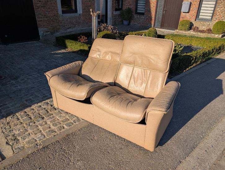 Canapé Stressless 2 places tout cuir, Maison & Meubles, Canapés | Salons, Utilisé, Banc droit, Deux personnes, 150 à 200 cm, Moins de 75 cm