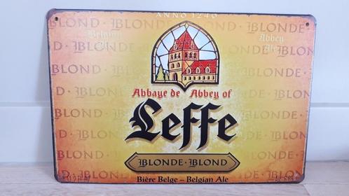 Leffe blond Belgisch bier metalen vintage look wandplaat, Verzamelen, Biermerken, Nieuw, Reclamebord, Plaat of Schild, Leffe, Ophalen of Verzenden