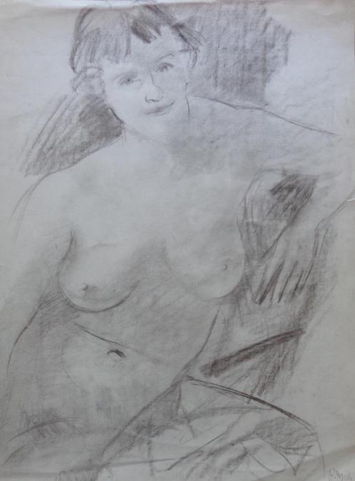 RENE MELS / NAAKTE VROUW / ORIGINEEL WERK / 70x52cm / SIG, Antiek en Kunst, Kunst | Schilderijen | Klassiek, Ophalen of Verzenden