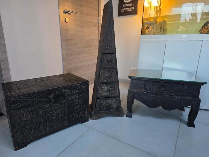 Lots de 3 petits meubles Indonésien, Maison & Meubles, Mobilier complet, Enlèvement