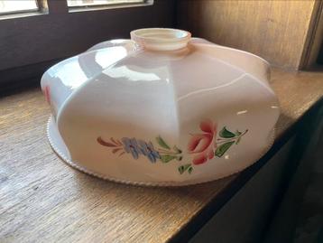 Antieke oudroze glazen lampenkap, Huis en Inrichting, Overige kleuren, Ophalen of Verzenden, Zo goed als nieuw, Minder dan 25 cm