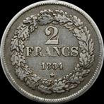 België 2 francs 1834 positie B, Ophalen, Zilver, Losse munt, Zilver
