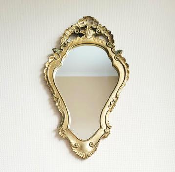 Prachtige vintage franse style gouden kuif spiegel!  beschikbaar voor biedingen