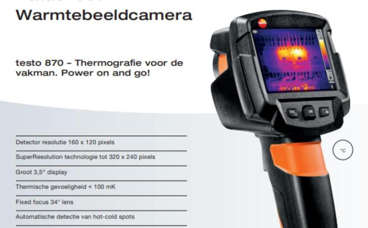 Testo IR warmtecamera te huur, Doe-het-zelf en Bouw, Meetapparatuur, Zo goed als nieuw, Temperatuur, Ophalen