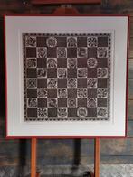 Vintage litho " schaakbord", Antiek en Kunst, Ophalen of Verzenden
