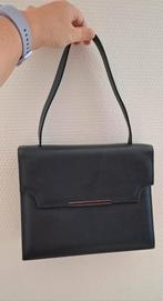 Mooie lederen handtas, perfecte staat,retro stijl, Ophalen of Verzenden, Zo goed als nieuw, Blauw, Handtas