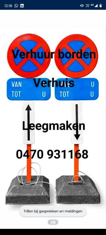 verhuur parkeerborden, verkeersborden, groot Leuven