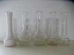 5 GLAZEN VAASJES, Gebruikt, Overige kleuren, Ophalen of Verzenden, Glas