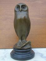 une chouette en bronze sur marbre signé , MILO, Antiquités & Art, Enlèvement, Bronze