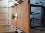 Elmwoodtafel met ijzeren onderstel, Ophalen, Zo goed als nieuw, Hout