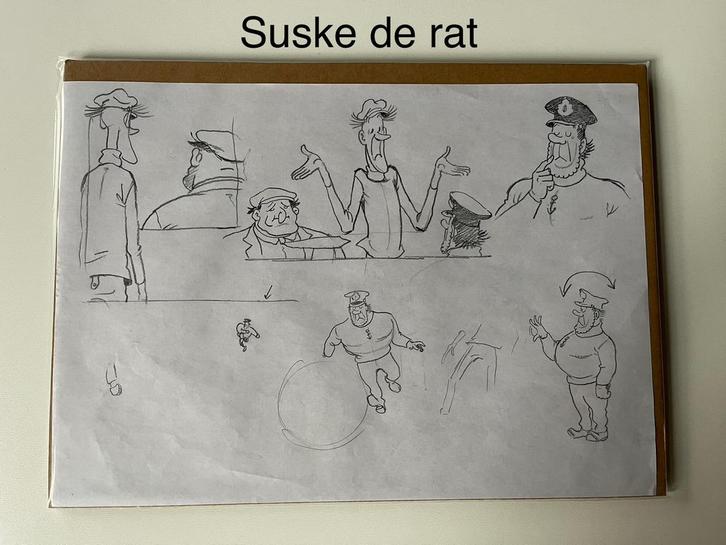 Origineel tekeningen suske en wiske, Verzamelen, Stripfiguren, Zo goed als nieuw, Overige typen, Suske en Wiske, Ophalen of Verzenden