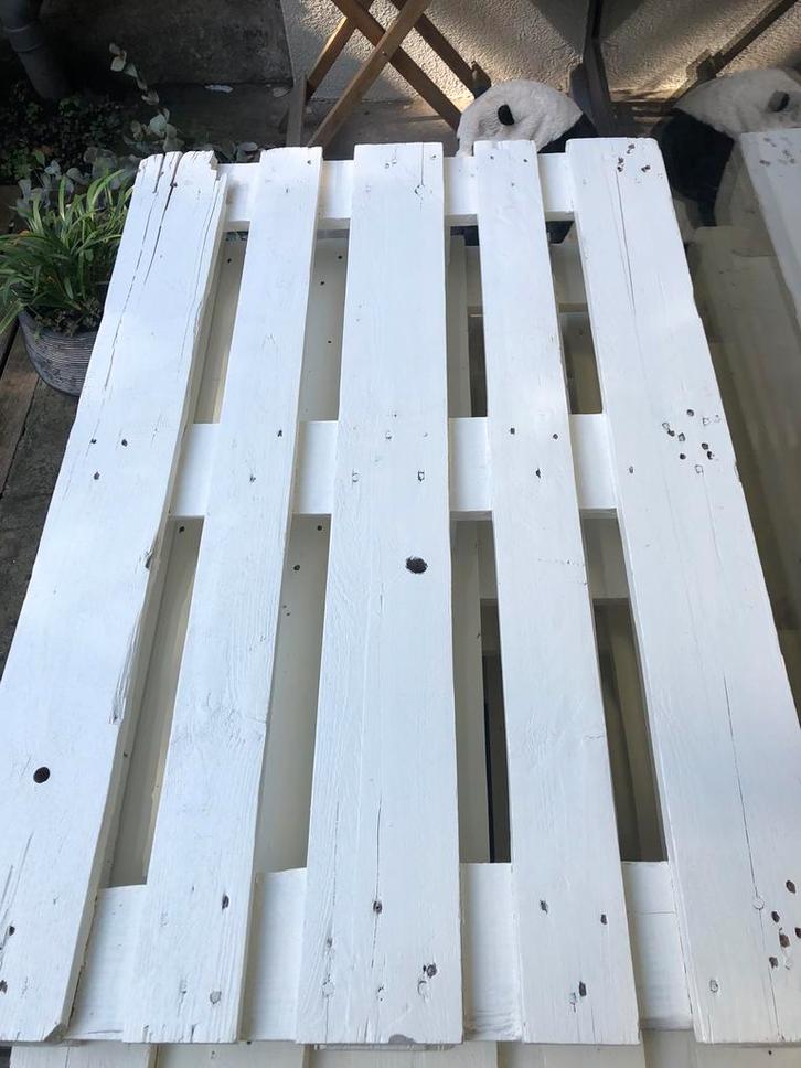 Europallets 6x wit, Doe-het-zelf en Bouw, Hout en Planken, Zo goed als nieuw, Pallet, Minder dan 200 cm, Ophalen