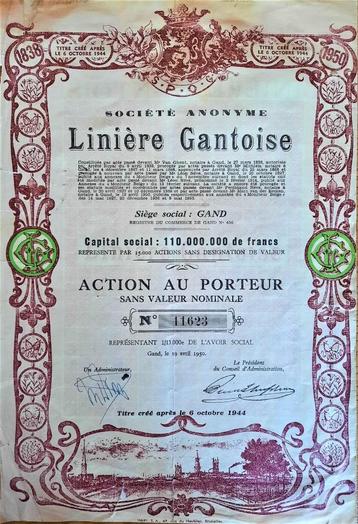 La linière Gantoise - 1950 - action au porteur 