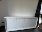 Witte glanzende meubelset - dressoir, eettafel & barkast, Huis en Inrichting, Ophalen, Zo goed als nieuw, Modern, 4 tot 6 stoelen