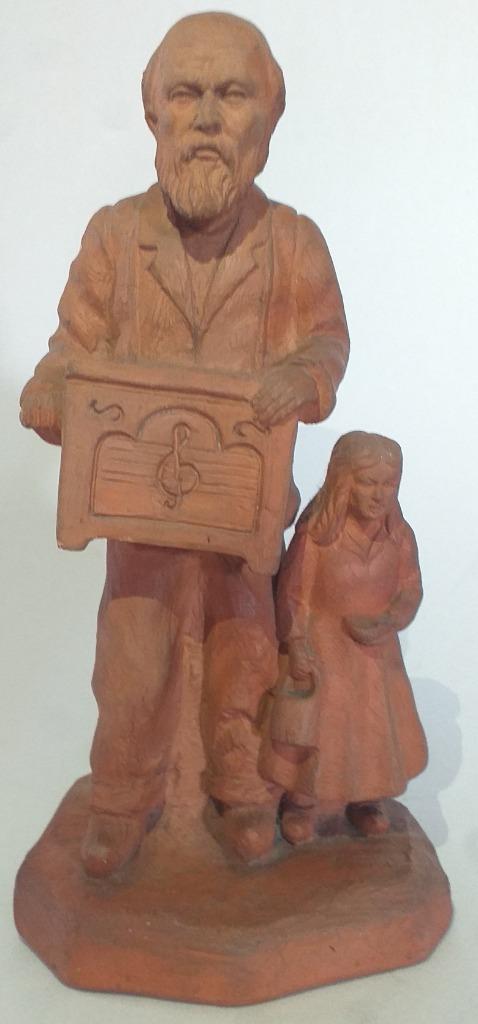 terracotta beeld - de orgeldraaier, Ophalen of Verzenden